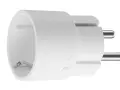 Vit smart kontakt för att styra eluttag med mobilen. En liten röd lampa indikerar status.