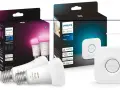 Philips Hue smart lampor och en Hue Bridge, redo för Matter. Skapa stämning med färg och vitt ljus.
