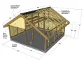 Detaljerad ritning av en carport med mått. En gratis carport ritning för ditt byggprojekt.