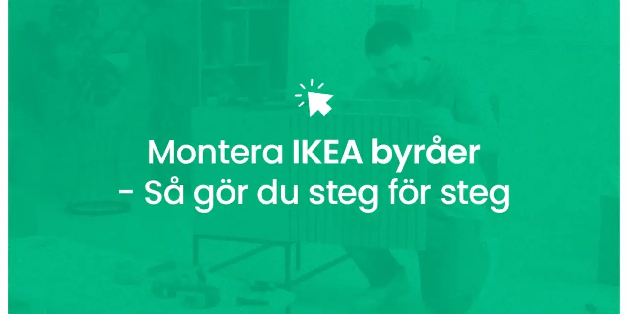Man bygger en IKEA-byrå steg för steg.