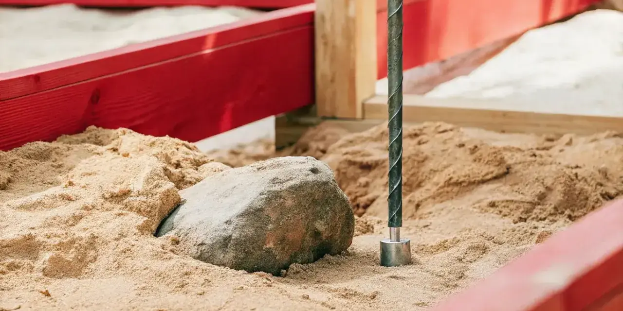 En sten i sandlådan hindrar markskruv nackdel.