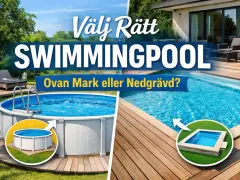 Välj rätt swimmingpool: en pool ovan mark 150 djup eller en nedgrävd variant.