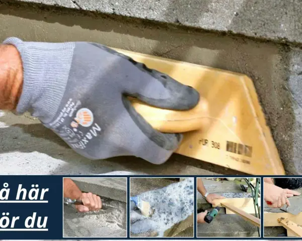 Gör det själv: laga betongtrappa med fogsvets och cement. Steg-för-steg-guide visar hur du reparerar din trappa.