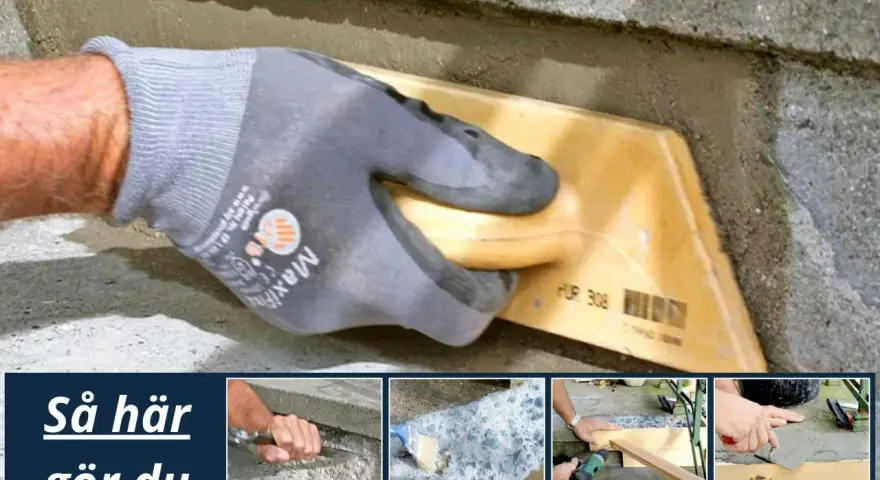 Gör det själv: laga betongtrappa med fogsvets och cement. Steg-för-steg-guide visar hur du reparerar din trappa.